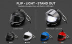 CloudCherry Mini Motorcycle Helmet Keychain with Auto Light & Sound Effect (Blue)
