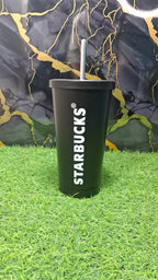 Starbucks Stainless Steel Insulated Tumbler with Straw &amp; Lid | Reusable Vacuum Travel Cup | Matte Black &amp; Metallic Gold Variants | Hot &amp; Cold Beverage Mug