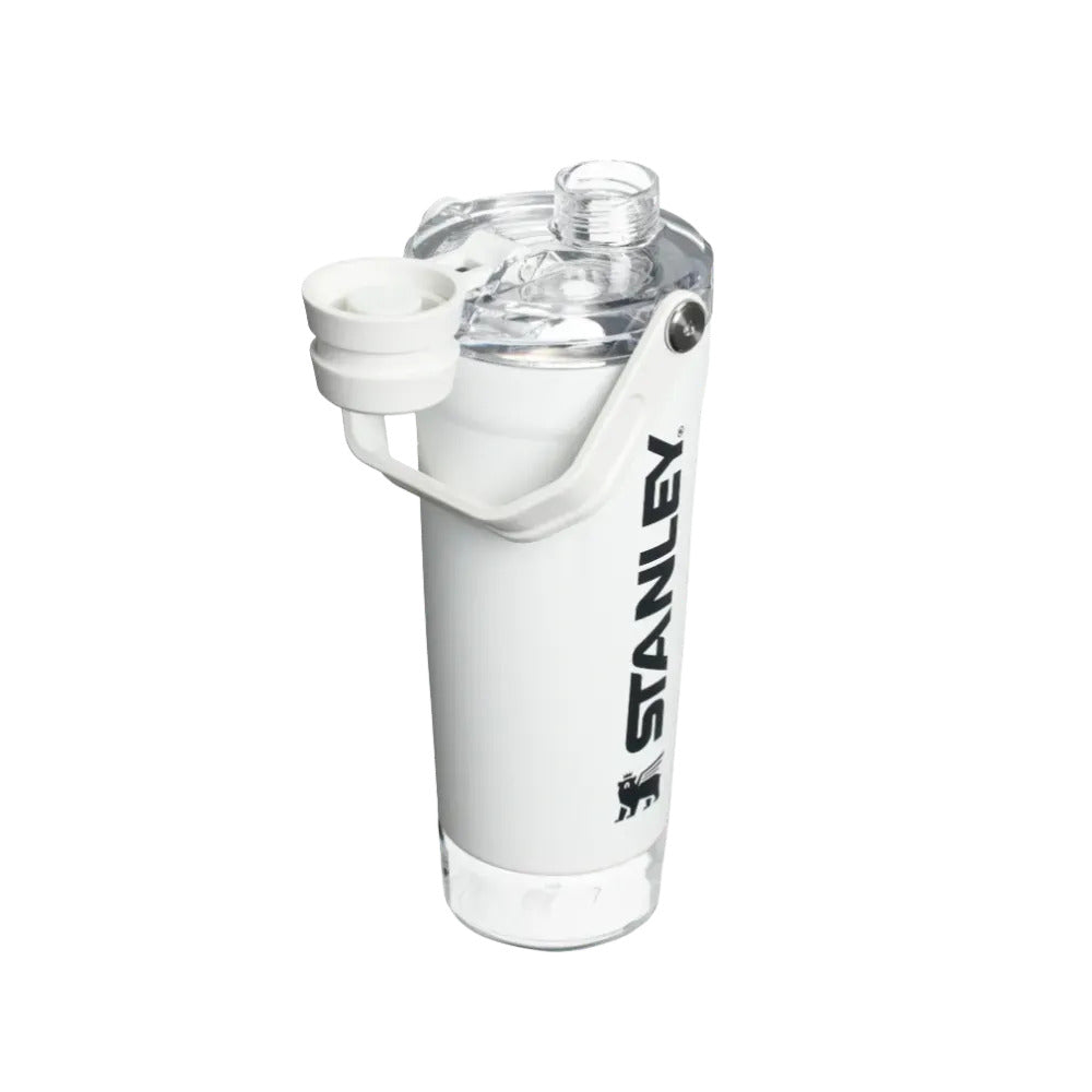 Stanley Protein Shaker Bottle for Gym, Sports Shaker with Mixing Strainer, Leak Resistant Fitness Bottle (White)