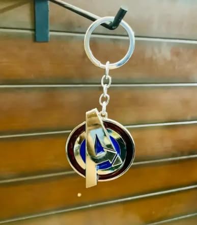 Rotating Superhero Style Metal Keychain, 360° Spinner Key Ring for Keys, Bags, Backpacks &amp; Gifting