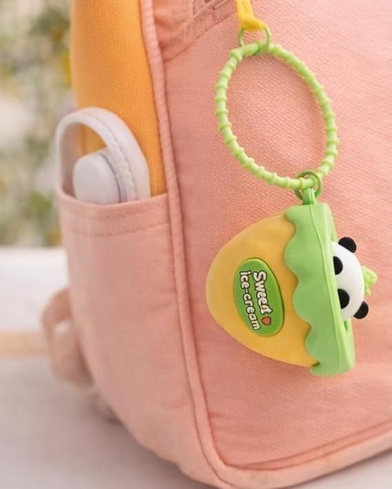 Cute Pop-Up Ice Cream Character Keychain | Kawaii Silicone Pendant | Portable Bag Charm | Collectible Keyring | Panda, Bear, Penguin &amp; Bunny Designs