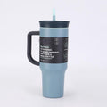 1200ml/40oz Stainless Steel Insulated Tumbler with Handle & Straw Vacuum Travel Mug with Leak-Resistant Dual Lid
