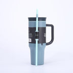 1200ml/40oz Stainless Steel Insulated Tumbler with Handle & Straw Vacuum Travel Mug with Leak-Resistant Dual Lid