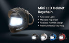 CloudCherry Mini Motorcycle Helmet Keychain with Auto Light & Sound Effect (Black)