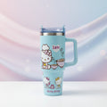 CloudCherry 1000ml Hello Kitty Tumbler with Straw and Handle, Stainless Steel Insulated Travel Cup