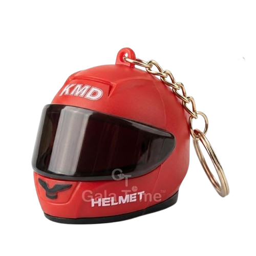 CloudCherry Mini Motorcycle Helmet Keychain with Auto Light & Sound Effect (Red)