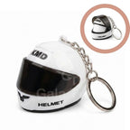 CloudCherry Mini Motorcycle Helmet Keychain with Auto Light & Sound Effect (White)