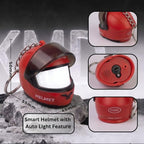CloudCherry Mini Motorcycle Helmet Keychain with Auto Light & Sound Effect (Red)
