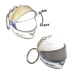 CloudCherry Mini Motorcycle Helmet Keychain with Auto Light & Sound Effect (White)