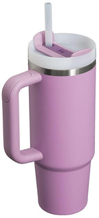 Stanley Tumbler with Handle and Straw, Stainless Steel Insulated Travel Cup (Purple)