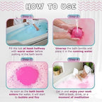 Bath Bomb Gift Set of 3 | Handmade Natural Bath Bombs with Epsom Salt, Almond Oil & Shea Butte