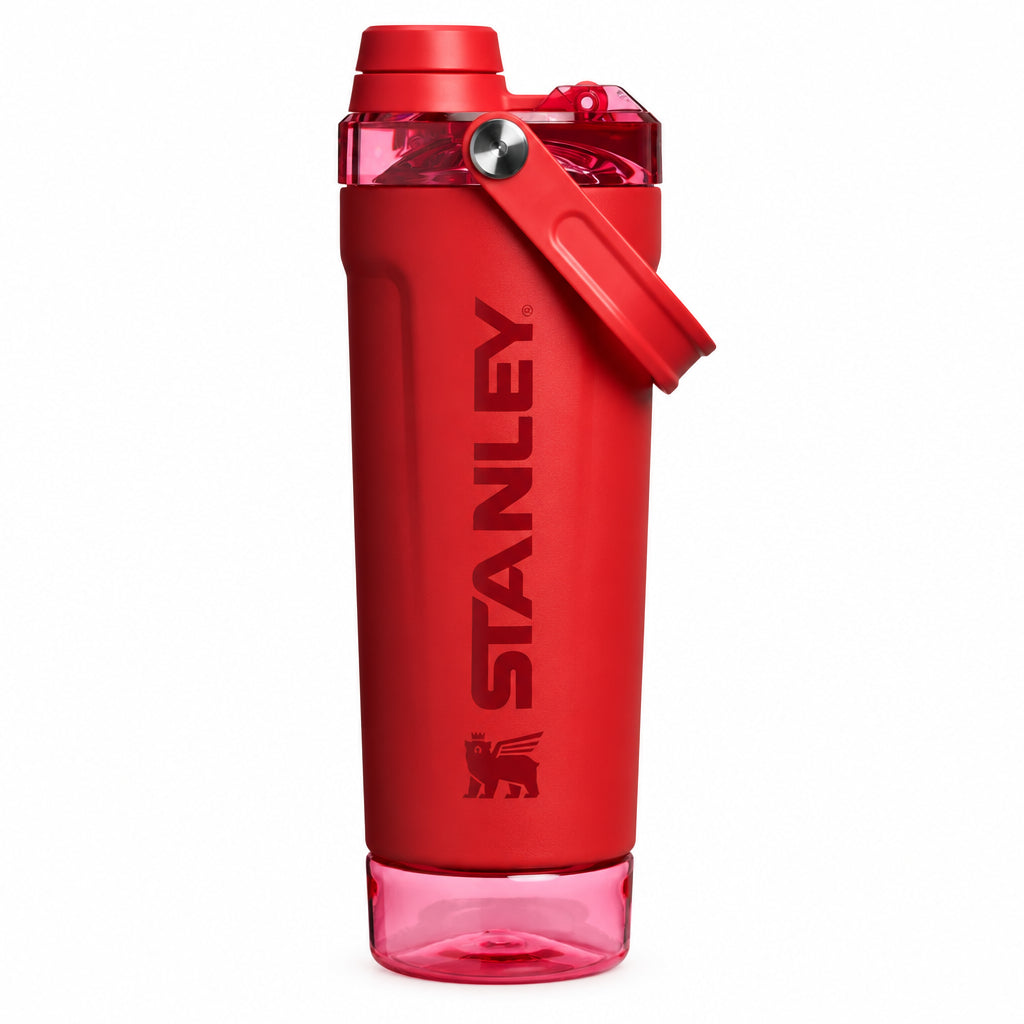 Stanley Protein Shaker Bottle for Gym, Sports Shaker with Mixing Strainer, Leak Resistant Fitness Bottle(Chilli Red)