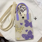 Knitted Phone Crossbody Bag for Women with Shoulder Strap & Snap Closure