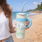 Hello Kitty 1200ML Kawaii Handle Tumbler with Straw – Leakproof Travel Cup for Girls & Women