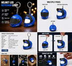 CloudCherry Mini Motorcycle Helmet Keychain with Auto Light & Sound Effect (Blue)