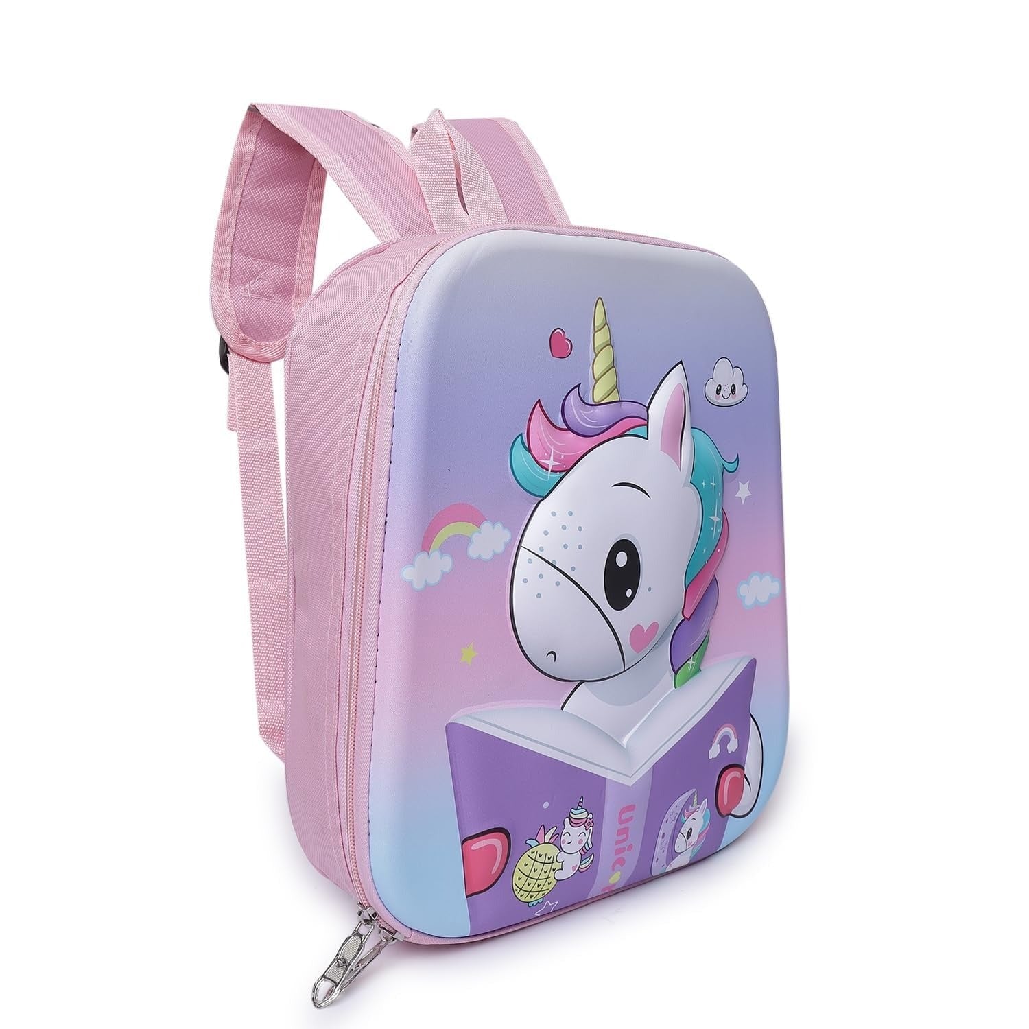 Unicorn Kids School Backpack | Lightweight 3D Cartoon School Bag with Breathable Mesh Back, Padded Straps & Spacious Compartments for Girls (Ages 3–8)
