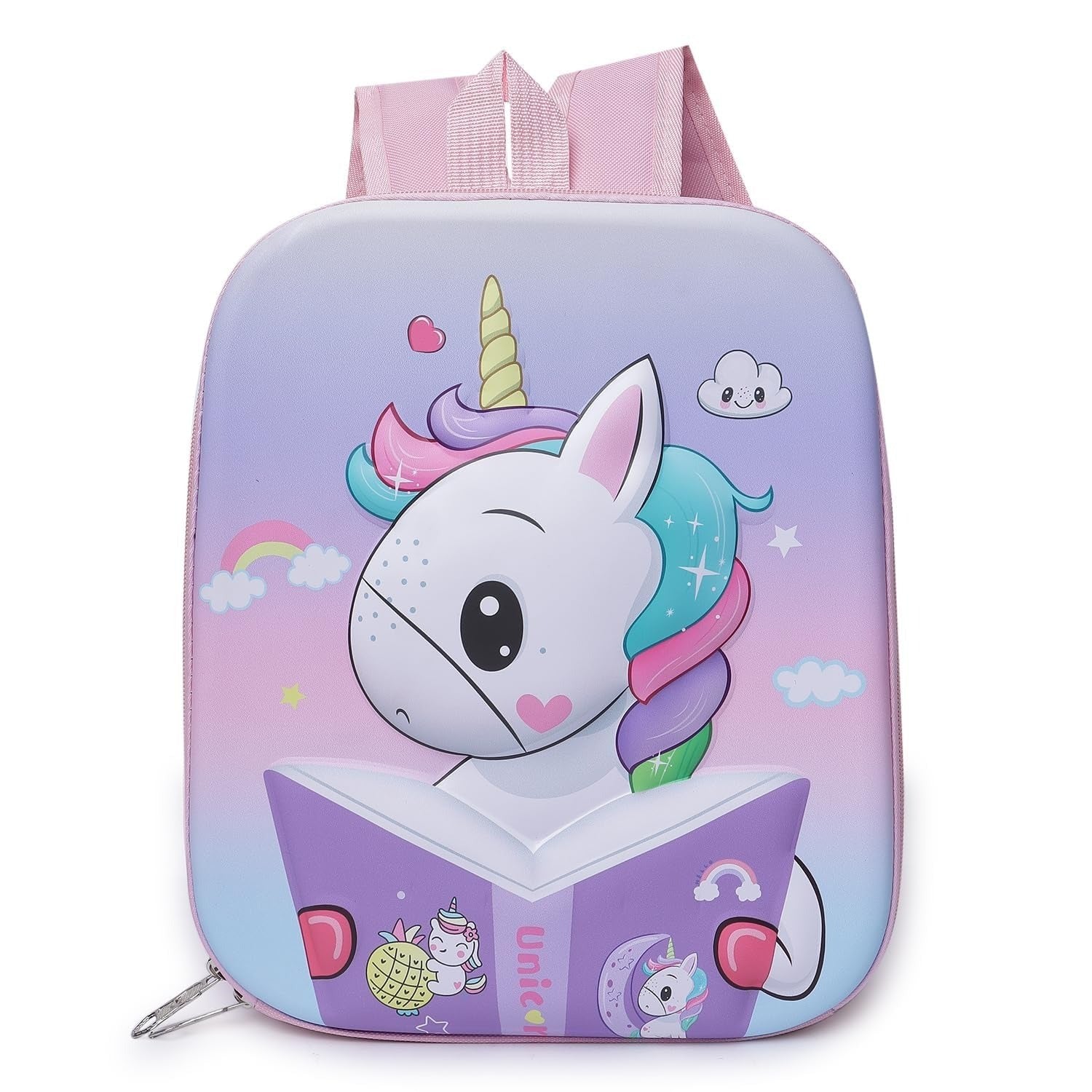 Unicorn Kids School Backpack | Lightweight 3D Cartoon School Bag with Breathable Mesh Back, Padded Straps & Spacious Compartments for Girls (Ages 3–8)
