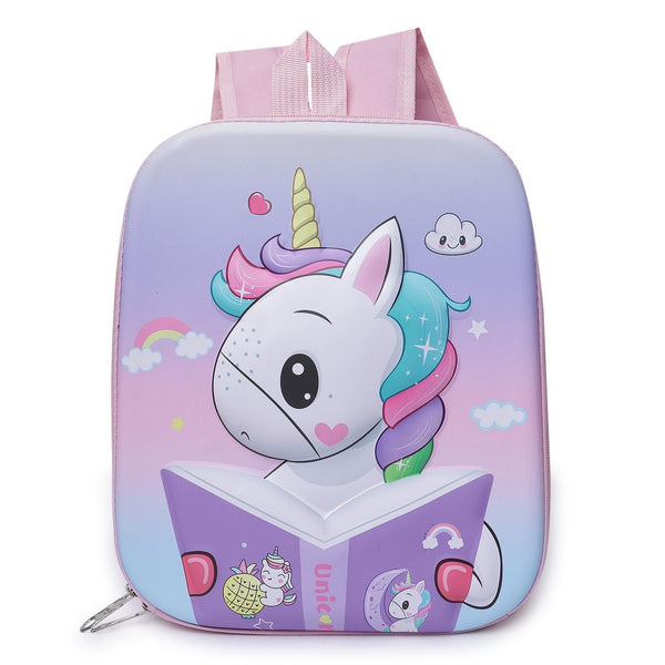 Unicorn Kids School Backpack | Lightweight 3D Cartoon School Bag with Breathable Mesh Back, Padded Straps & Spacious Compartments for Girls (Ages 3–8)