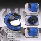 CloudCherry Mini Motorcycle Helmet Keychain with Auto Light & Sound Effect (Blue)
