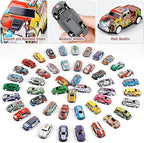 48-Piece Alloy Die-Cast Toy Car Set with Foldable Storage Container &amp; Multi-Level Parking Display | Mini Racing Cars Collection | Portable Carry Case | Kids Gift