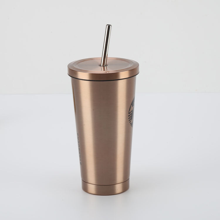 Starbucks Stainless Steel Insulated Tumbler with Straw &amp; Lid | Reusable Vacuum Travel Cup | Matte Black &amp; Metallic Gold Variants | Hot &amp; Cold Beverage Mug