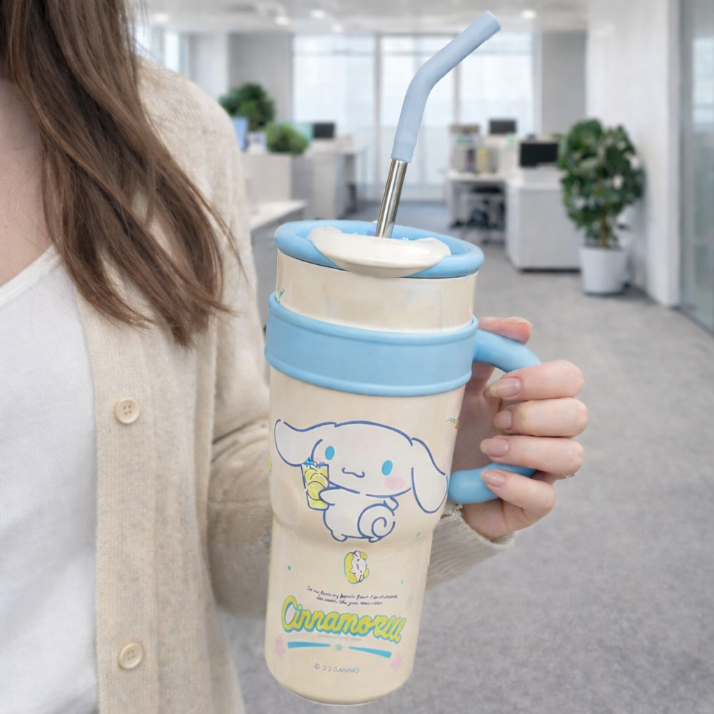 Cinnamoroll 1200ML Stainless Steel Insulated Tumbler with Handle &amp; Straw | Large Capacity Vacuum Flask | Leakproof Travel Mug | Gift Box Included