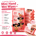 Mini Hand Wet Wipes 64 Pcs, Soft & Thick Portable Pocket Wipes, Gentle Cleaning Wipes for Travel & Daily Use