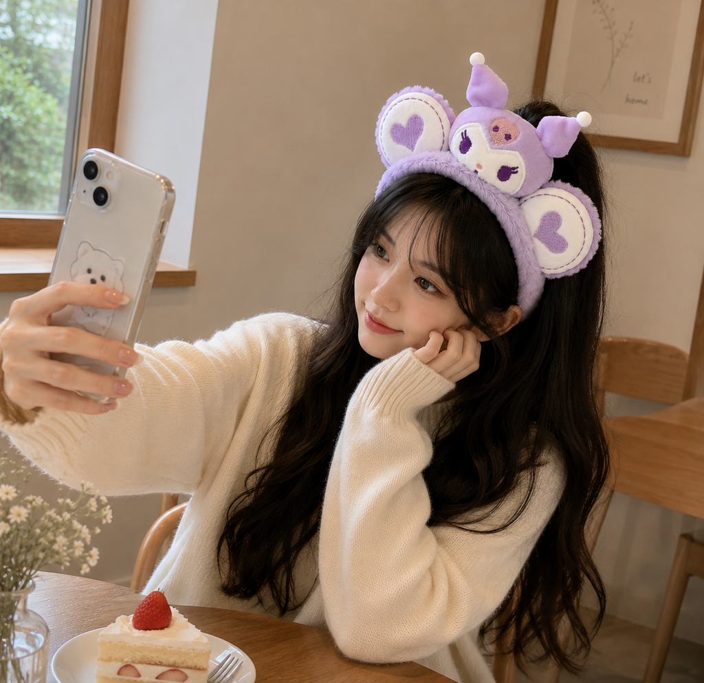 Plush Character Headband for Women & Girls Soft Cute Hair Band Costume Accessory