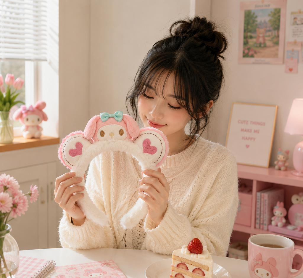 Plush Character Headband for Women & Girls Soft Cute Hair Band Costume Accessory