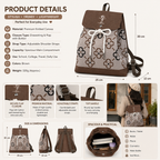 Knitted Canvas Backpack for Women with Drawstring Closure &amp; Adjustable Straps