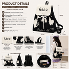 Knitted Canvas Backpack for Women with Drawstring Closure &amp; Adjustable Straps