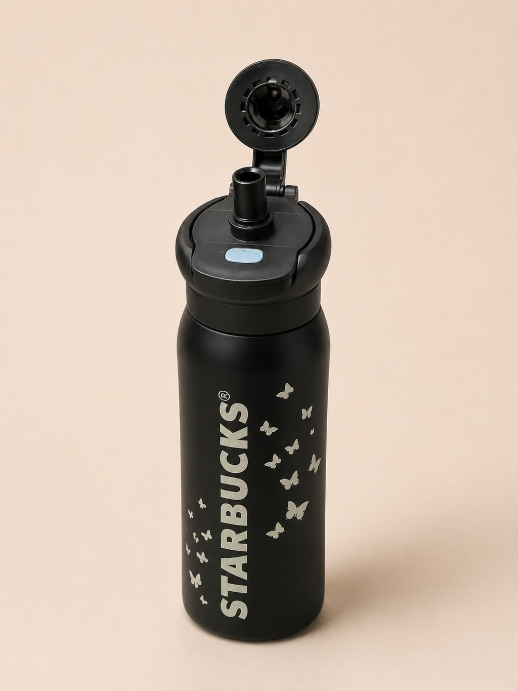 Starbucks® Butterfly Stainless Steel Insulated Water Bottle 2-in-1 Straw & Sip Lid | Leakproof Double Wall Vacuum Flask