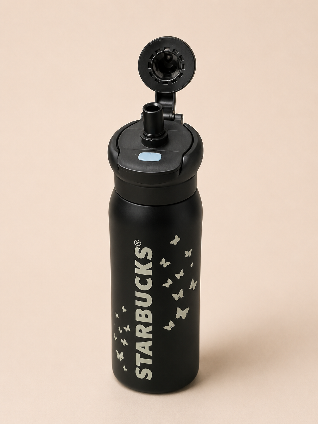 Starbucks® Butterfly Stainless Steel Insulated Water Bottle 2-in-1 Straw & Sip Lid | Leakproof Double Wall Vacuum Flask