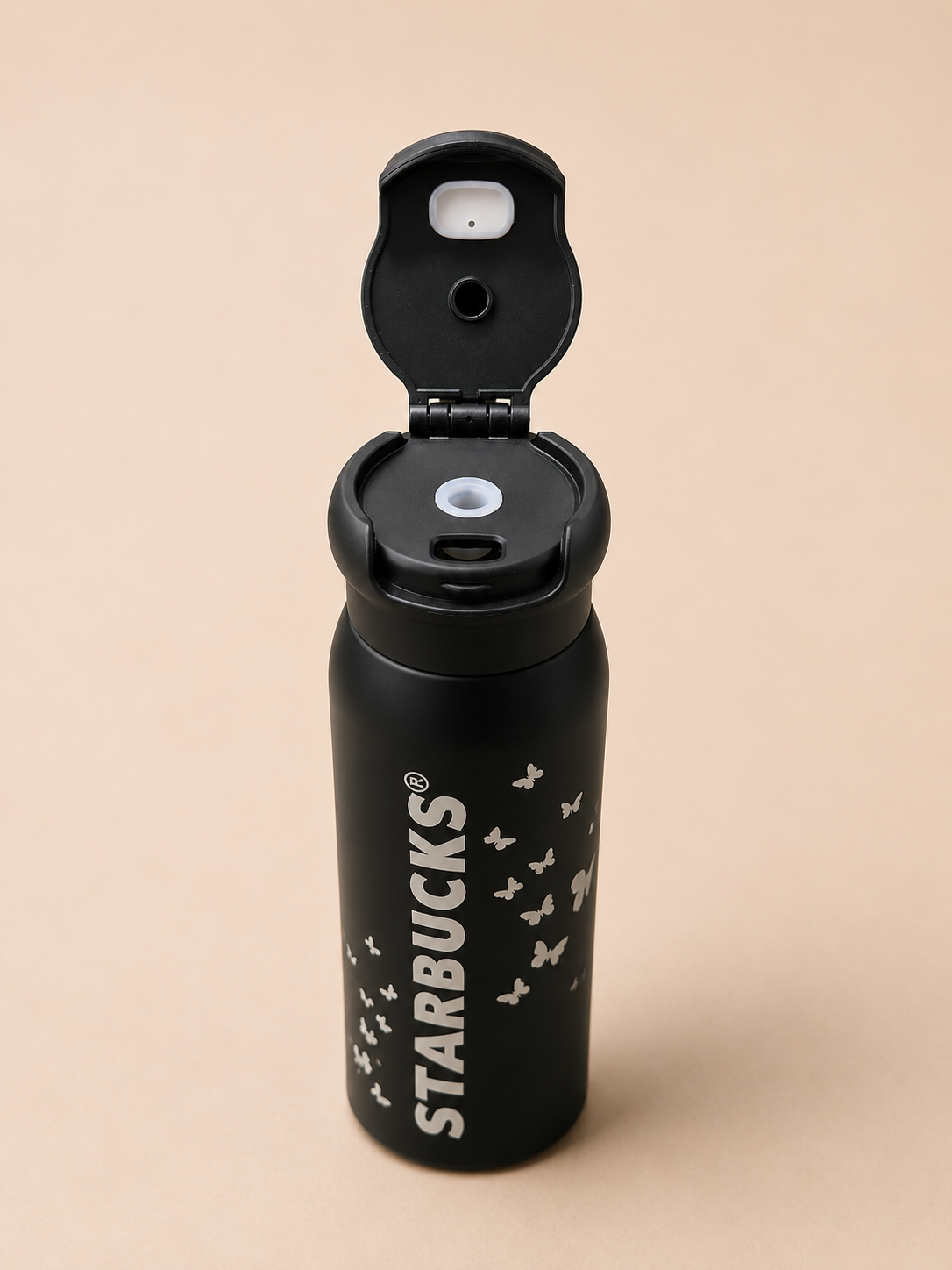Starbucks® Butterfly Stainless Steel Insulated Water Bottle 2-in-1 Straw & Sip Lid | Leakproof Double Wall Vacuum Flask