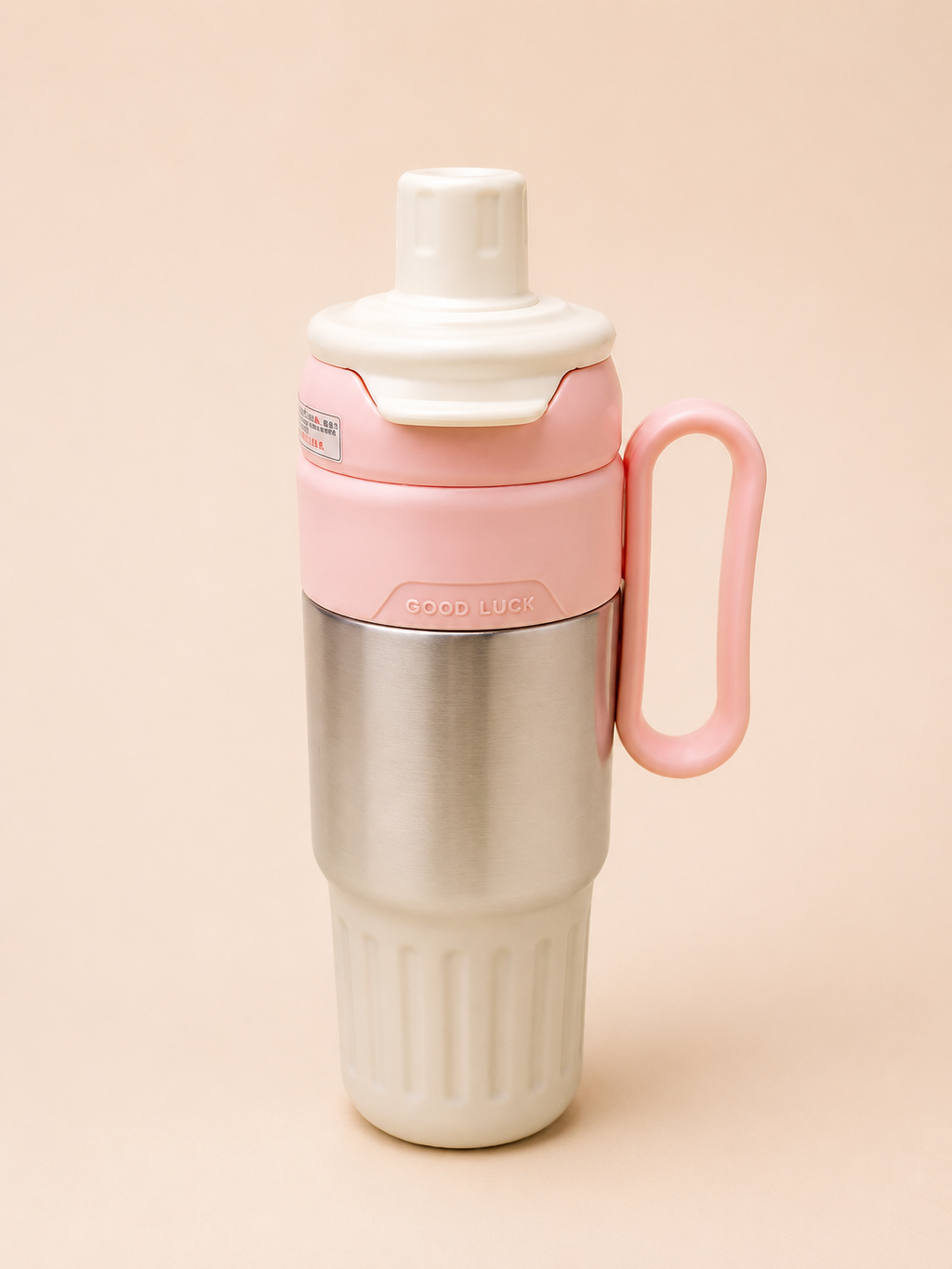 800ML Stainless Steel Insulated Travel Mug with Handle | 2-in-1 Straw &amp; Direct Sip Tumbler | 316 Stainless Steel Vacuum Flask with Tea Infuser &amp; Leakproof Lid (Pink)