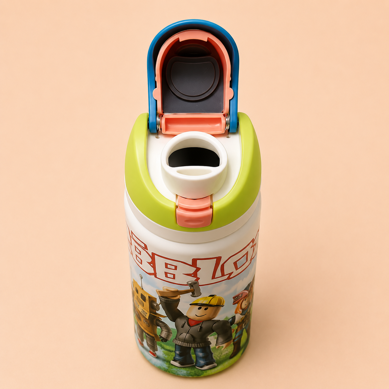Roblox, Minecraft & Harry Potter Stainless Steel Insulated Water Bottle with Flip Straw Lid | Leakproof Double Wall Vacuum Flask | Kids School, Travel & Sports Bottle