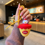 Cute Pop-Up Ice Cream Character Keychain | Kawaii Silicone Pendant | Portable Bag Charm | Collectible Keyring | Panda, Bear, Penguin &amp; Bunny Designs
