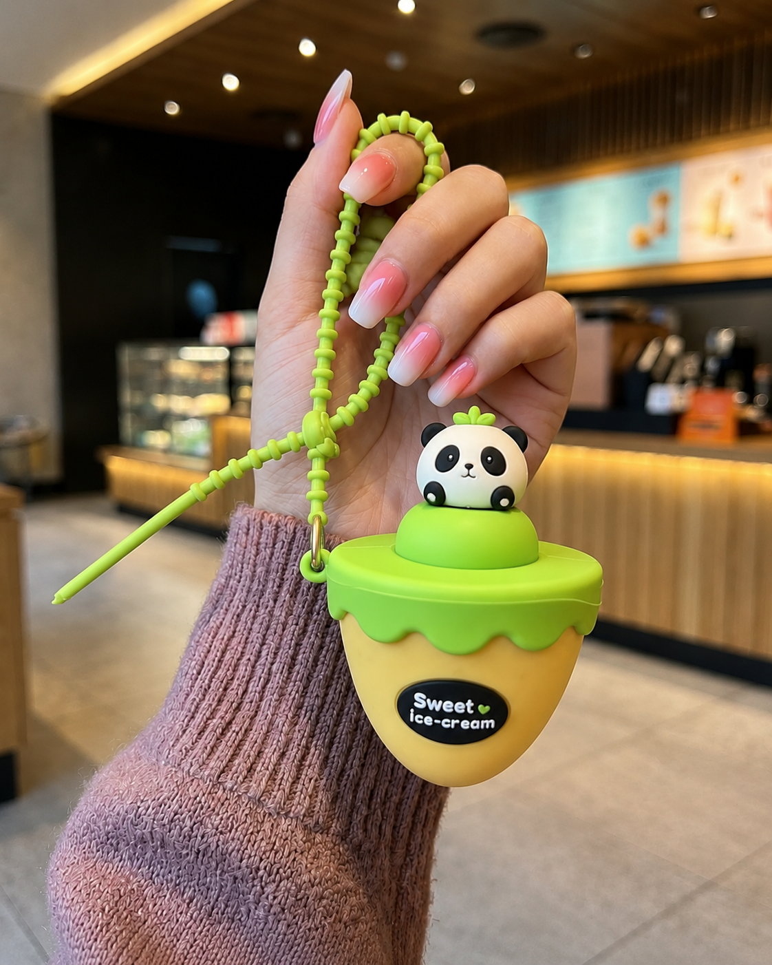Cute Pop-Up Ice Cream Character Keychain | Kawaii Silicone Pendant | Portable Bag Charm | Collectible Keyring | Panda, Bear, Penguin &amp; Bunny Designs