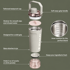 Stanley Protein Shaker Bottle for Gym, Sports Shaker with Mixing Strainer, Leak Resistant Fitness Bottle (White)
