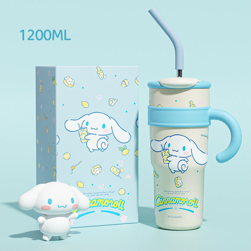Cinnamoroll 1200ML Stainless Steel Insulated Tumbler with Handle &amp; Straw | Large Capacity Vacuum Flask | Leakproof Travel Mug | Gift Box Included