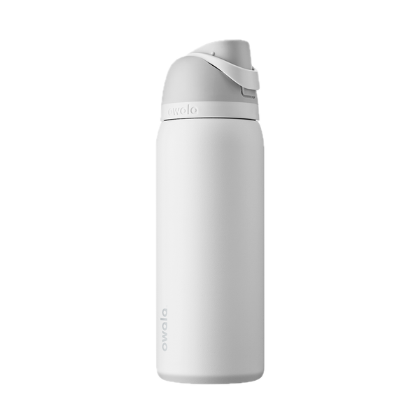 Owala FreeSip Insulated Stainless Steel Water Bottle with Straw for Sports, Travel, and School, 32oz(White)