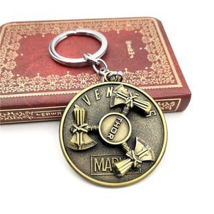 360° Rotating Metal Keychain, Spinner Key Ring with Hammer-Inspired Design