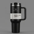 Stanley Tumbler with Handle and Straw, Stainless Steel Insulated Travel Cup (Black)