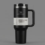 Stanley Tumbler with Handle and Straw, Stainless Steel Insulated Travel Cup (Black)