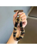 Plush Faux Fur Phone Wrist Strap with Universal Phone Patch & Wrist Lanyard
