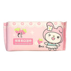 My Melody Pocket Wet Wipes Pack of 8 , 64 Pcs Soft Portable Cleaning Wipes for Hands & Face