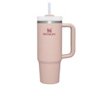 Stanley Tumbler with Handle and Straw, Stainless Steel Insulated Travel Cup (Rose)