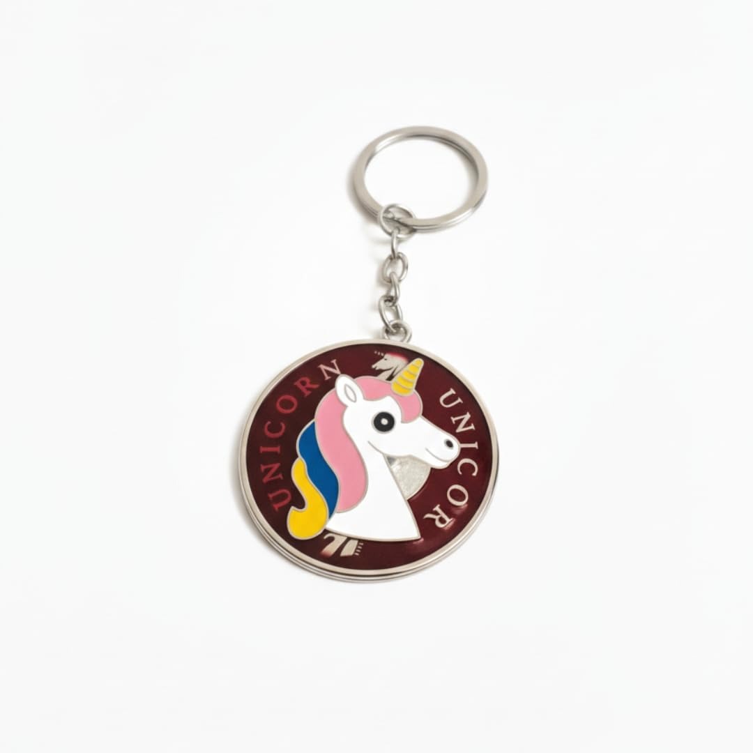 Unicorn Keychain for Girls, Cute Colorful Metal Key Ring for Bags, Backpacks, Keys & Gifting