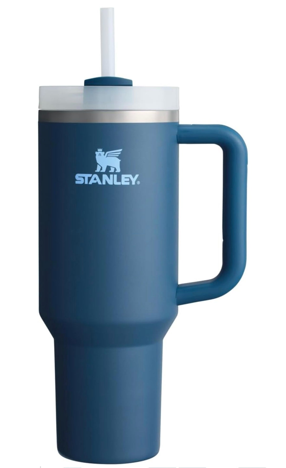 Stanley Tumbler with Handle and Straw, Stainless Steel Insulated Travel Cup(Dark Blue)