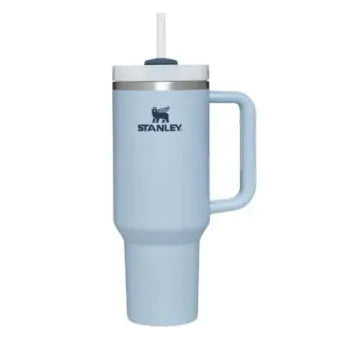Stanley Tumbler with Handle and Straw, Stainless Steel Insulated Travel Cup(Blue)